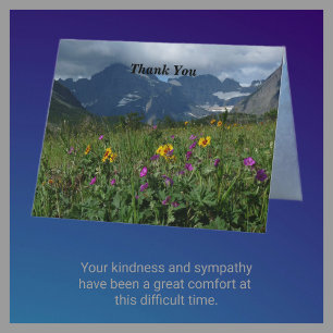 Thank You For Sympathy Note Mountain Wildflowers Card
