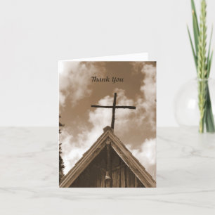 Thank You For Sympathy, Old Church Sepia Note Card
