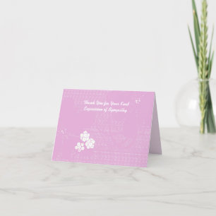 Thank You for Sympathy, Pastel Pink Floral Card