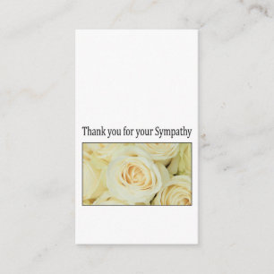 Thank you for Sympathy roses Enclosure Card