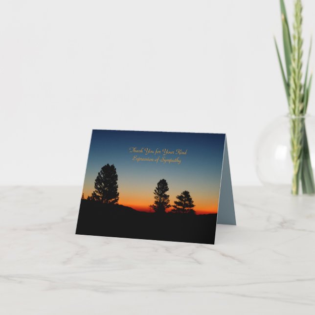 Thank You for Sympathy, Sierra Sunrise Note Card (Front)