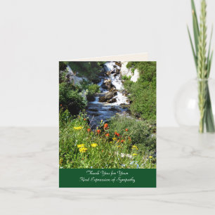 Thank You for Sympathy, Waterfall with Wildflowers Card