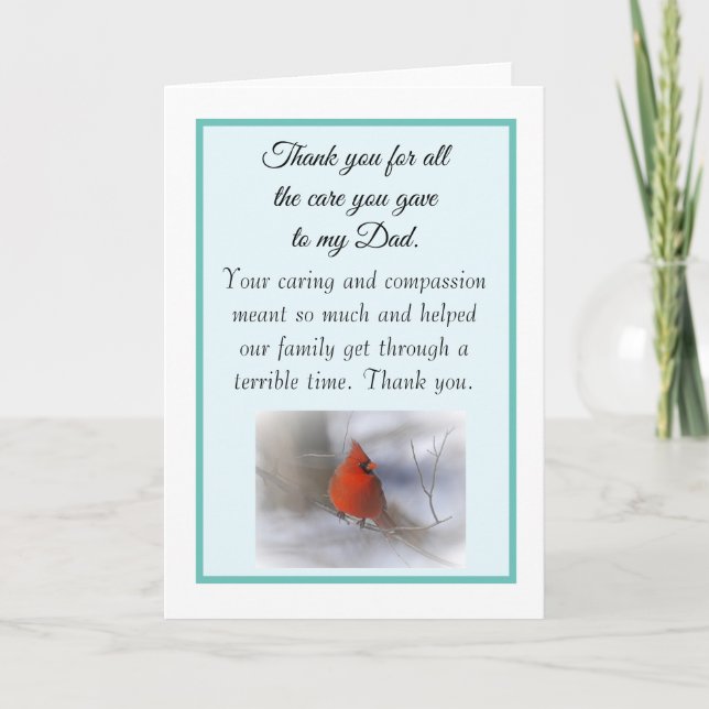 Thank You for Taking care of my Dad Nurse Doctor Card (Front)