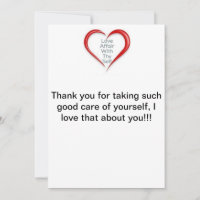 Thank You for taking care of yourself, Card