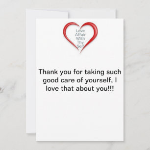 Thank You for taking care of yourself, Card