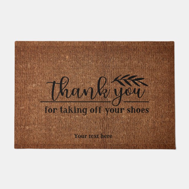 Thank you for taking off your shoes doormat (Front)