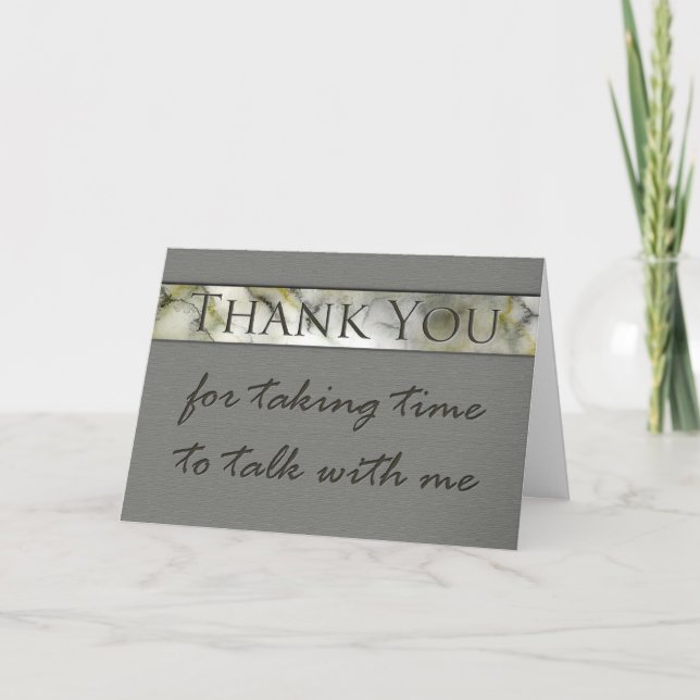 Thank you for taking time to talk interview card (Front)