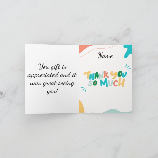 Thank you for the baby gift! card (Inside)