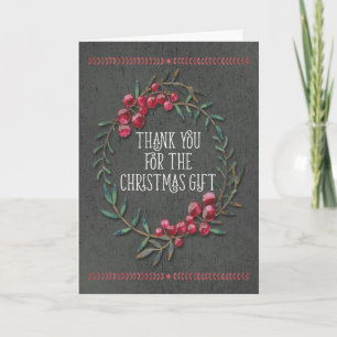 Thank You for the Christmas Gift Chalkboard Style Card