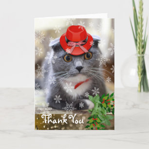 Thank You for the Christmas Gift Scottish Fold Card