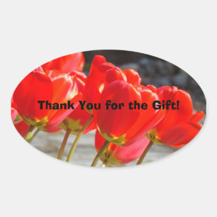 Thank You for the Gift! stickers seals Red Tulips