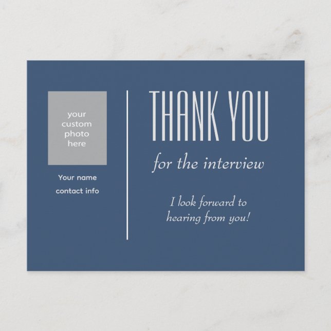 Thank you for the interview with custom photo postcard (Front)