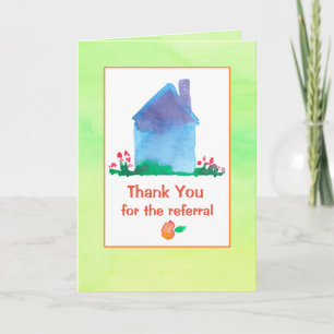 Thank You For The Referral Real Estate House Card