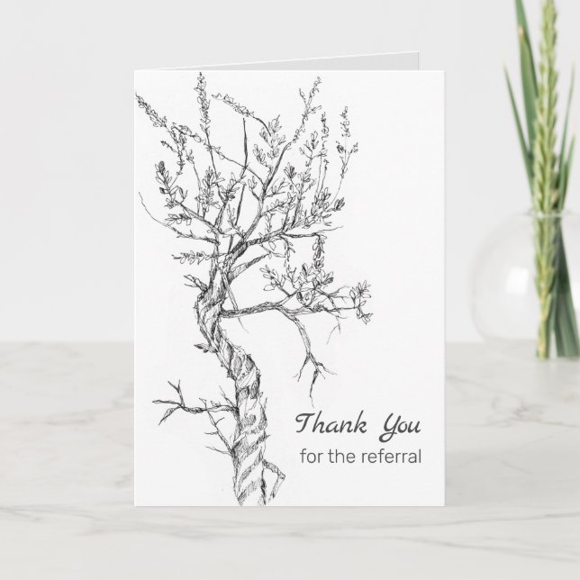 Thank You For The Referral Sagebrush Plant White Card (Front)