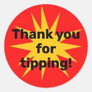Thank You for Tipping! Starburst Stickers