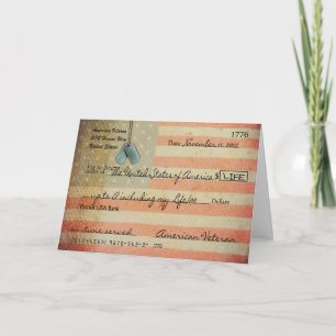 Thank you for Veteran on Veterans Day Card