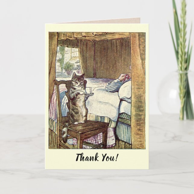 Thank You for Visiting Watercolor Cat Card (Front)