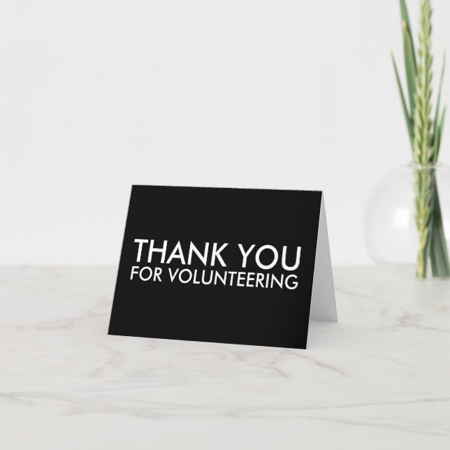 thank you for volunteering card (Front)