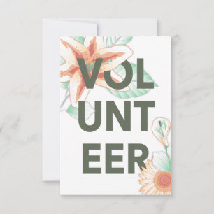 thank you for volunteering flowers card