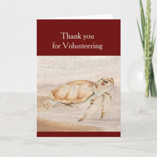 Thank you for Volunteering Fun Turtle Animal Card
