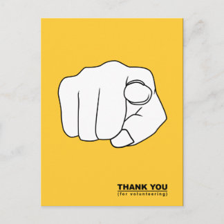thank you for volunteering hand illustration postcard