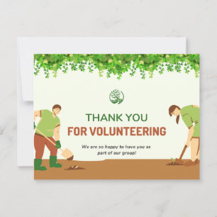 Thank you for volunteering postcard