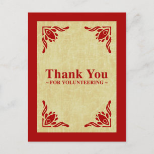 thank you for volunteering postcard