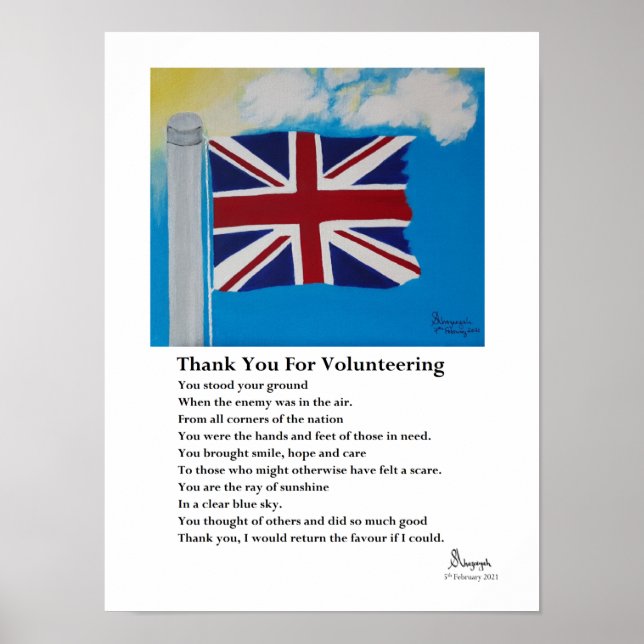 Thank you for Volunteering Poster (Front)