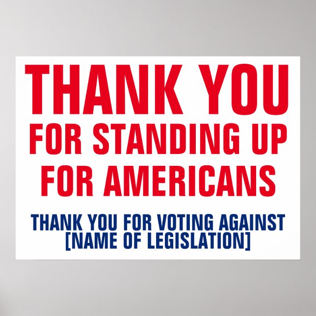 Thank You for Voting Against Legislation Template Poster (Front)