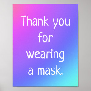 Thank you for Wearing a Mask Poster