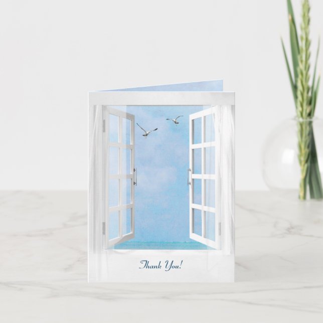 Thank You for wedding gift ocean window Card (Front)