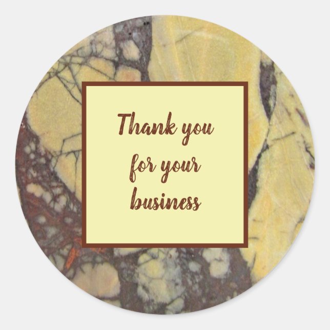 Thank You For Your Business Agate Mineral Photo Classic Round Sticker (Front)