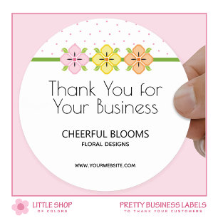 Thank You for Your Business Florist Classic Round Sticker