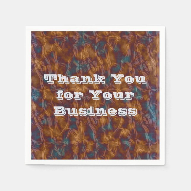 Thank You for Your Business Gold Blue Professional Napkin (Front)