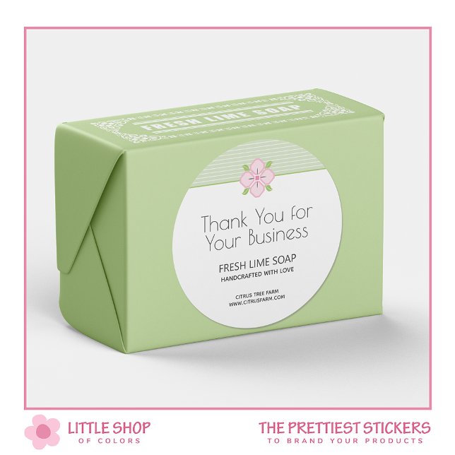 Thank You for Your Business Lime Soap Classic Round Sticker (Creator Uploaded)