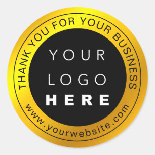 Thank You For Your Business Logo Promotional Classic Round Sticker
