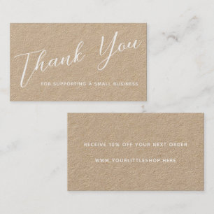 Thank You For Your Business Modern Script Kraft Card