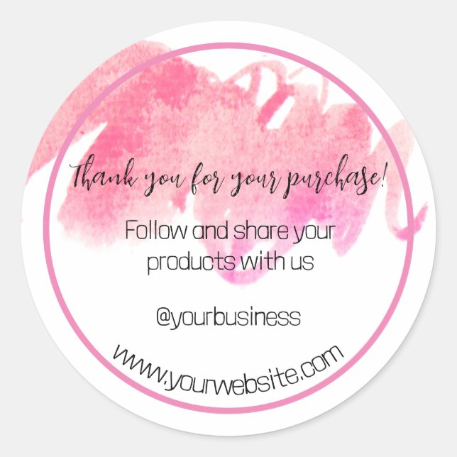 Thank You For Your Business Sticker (Front)