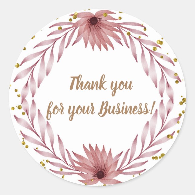 THANK YOU FOR YOUR BUSINESS STICKERS! CLASSIC ROUND STICKER (Front)