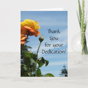 Thank You for your Dedication! cards Orange Rose