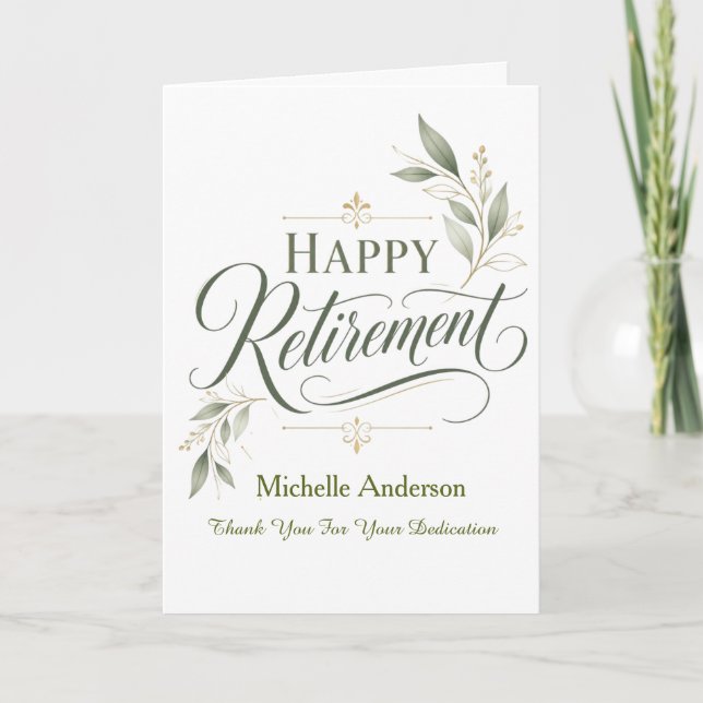 Thank You For Your Dedication Personalised Name Card (Front)