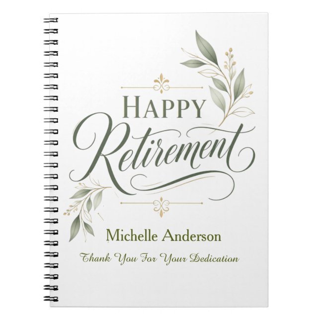Thank You For Your Dedication Personalised Name Notebook (Front)