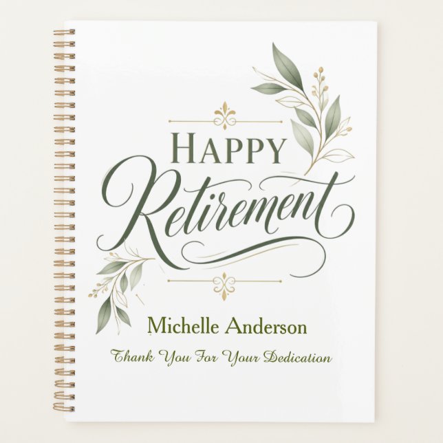 Thank You For Your Dedication Personalised Name Planner (Front)