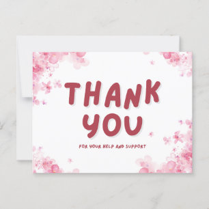 Thank you for your help and support postcard