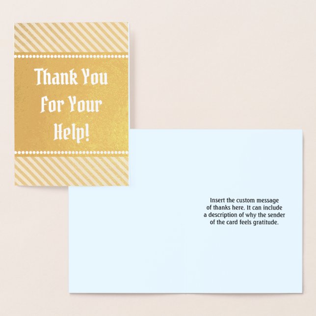 "Thank You For Your Help!" Greeting Card (Display)