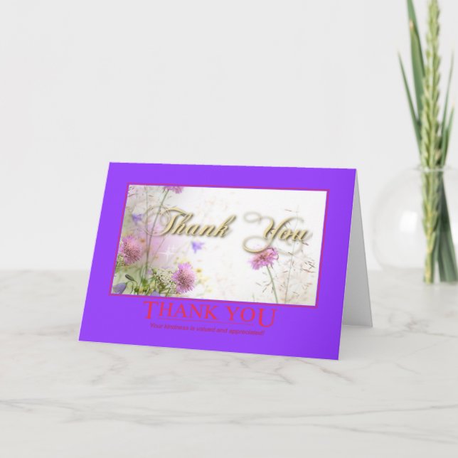 Thank You For Your Kindness Card (Front)