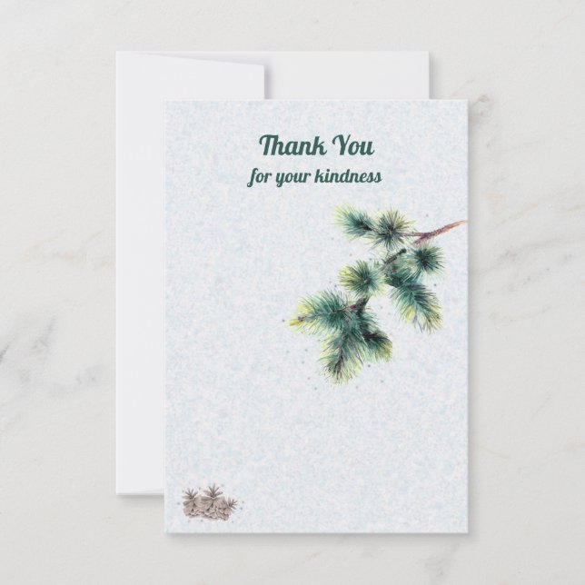Thank You for your Kindness Pinecones Conifer Card (Front)
