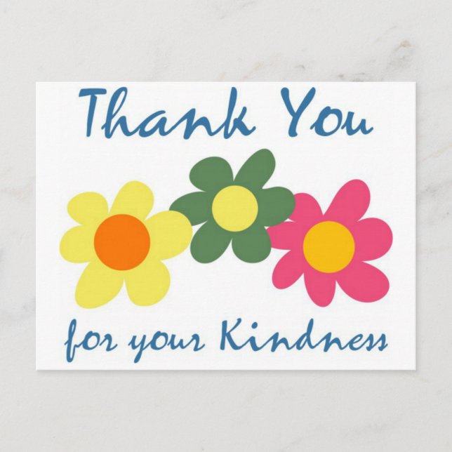 Thank You For Your Kindness Postcard (Front)