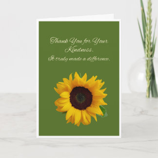 Thank You for Your Kindness Sunflower Card