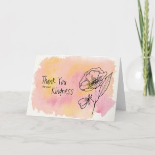 Thank you for your kindness watercolor card